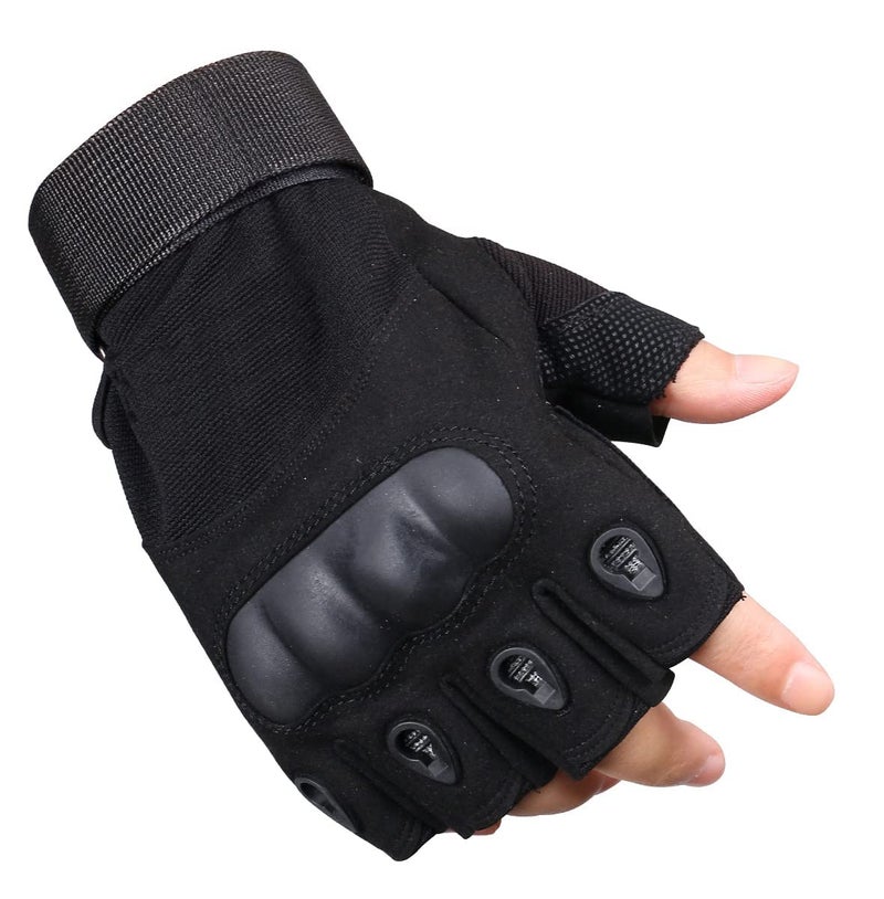 ZaySoo Gloves for Bike Riders/Cycling Leather Knuckles Design Strong Grip (Black) - Image 4