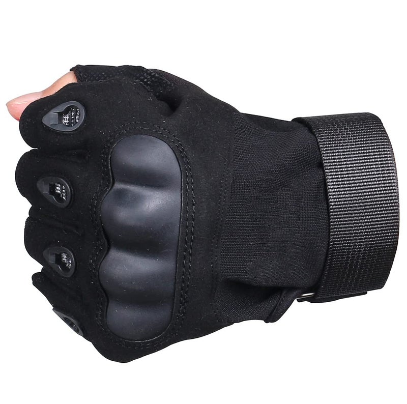 ZaySoo Gloves for Bike Riders/Cycling Leather Knuckles Design Strong Grip (Black) - Image 3