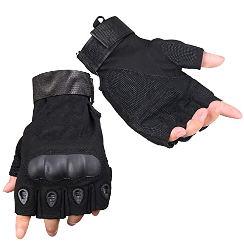 ZaySoo Gloves for Bike Riders/Cycling Leather Knuckles Design Strong Grip (Black) - Image 1