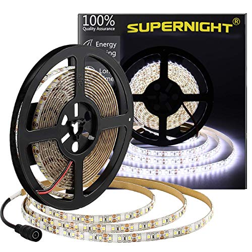 SUPERNIGHT 600 LEDs Light Strip Waterproof Cool White 7000K, SUPERNIGHT 16.4FT LED Rope Lighting Flexible Tape Decorate for Bedroom Boat Car TV backlighting Holidays Party (White) - Image 2