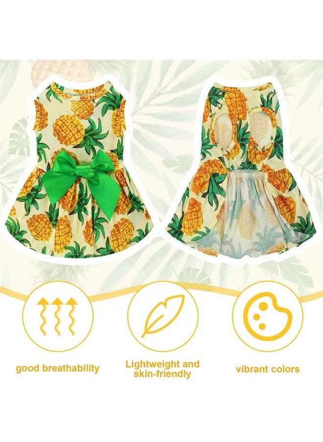 LEIFIDE - 8 Pcs Summer Themed Hawaii Dog Dresses Holiday Dog Dress Flamingo Fruit Floral Pattern Pet Skirts Hawaii Puppy Princess Dresses Outfits Bowknot Puppy Dresses for Girl Dogs Cats Beach (XS) - Image 1