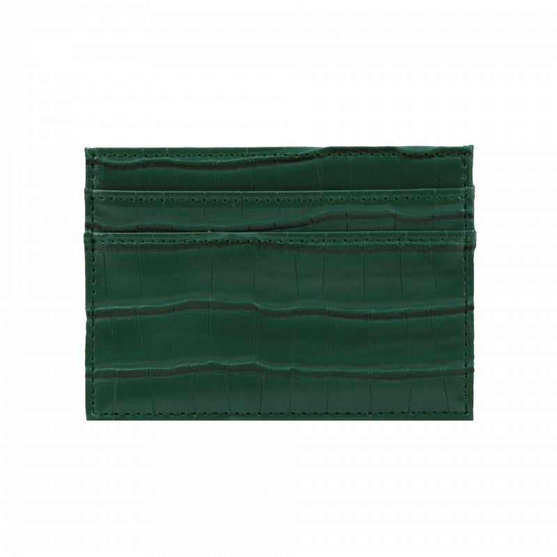New Spot PU Card Holder Coin PUrse Large Capacity Card Holder Womens High-end Portable Bank Credit Card Holder Green crocodile pattern 