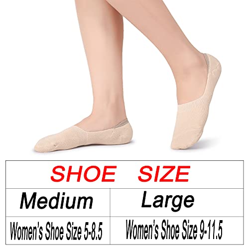 Pareberry Women's Thick Cushion Cotton Athletics Casual Low Cut Flat Non-Slip Boat Liner No Show Socks-5/10 Pack (Shoe Size: 5-8.5, Beige) - Image 2