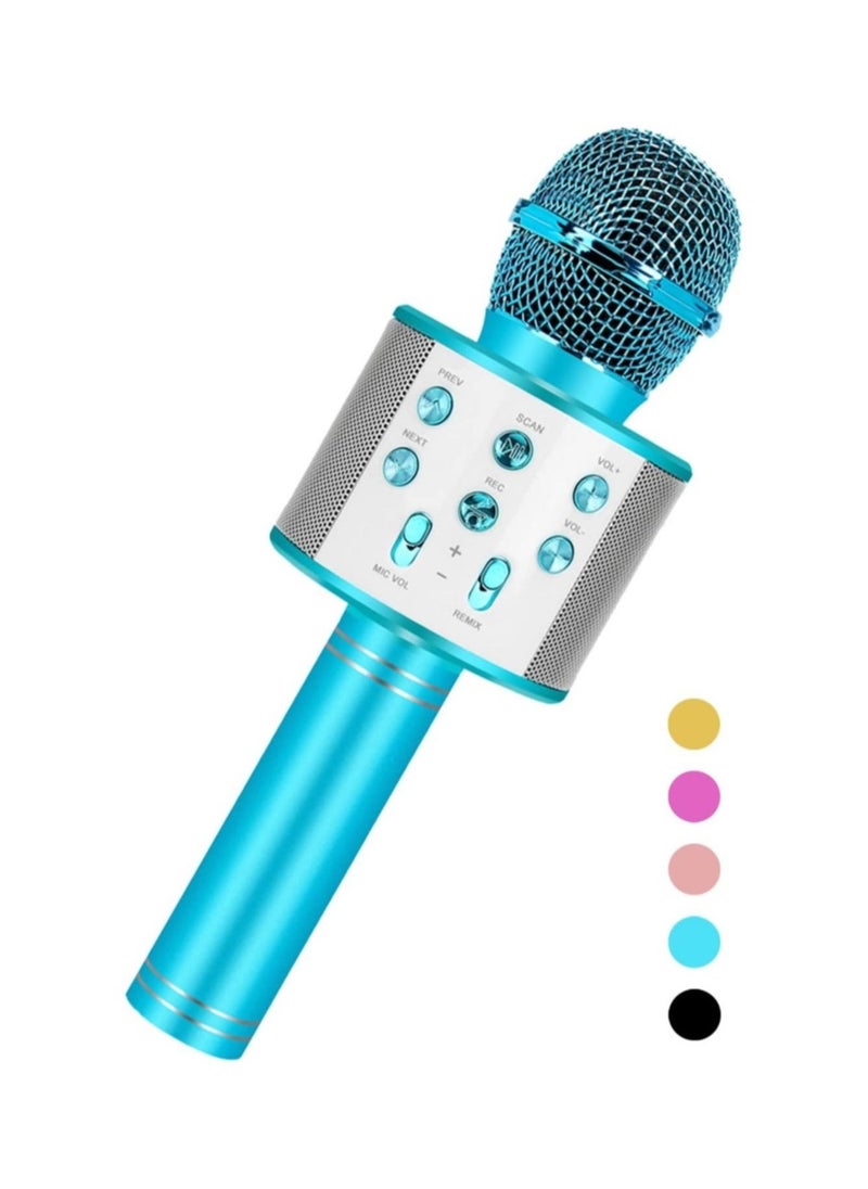 ELTRAZONE Karaoke Microphone for Kids Adults,Portable Bluetooth Microphone for Singing Professional Voice Changer Blue Microphone Wireless Birthday Gifts for 3 4 5 6 7 8 + Year Old Boys Girls Toys  - Image 1
