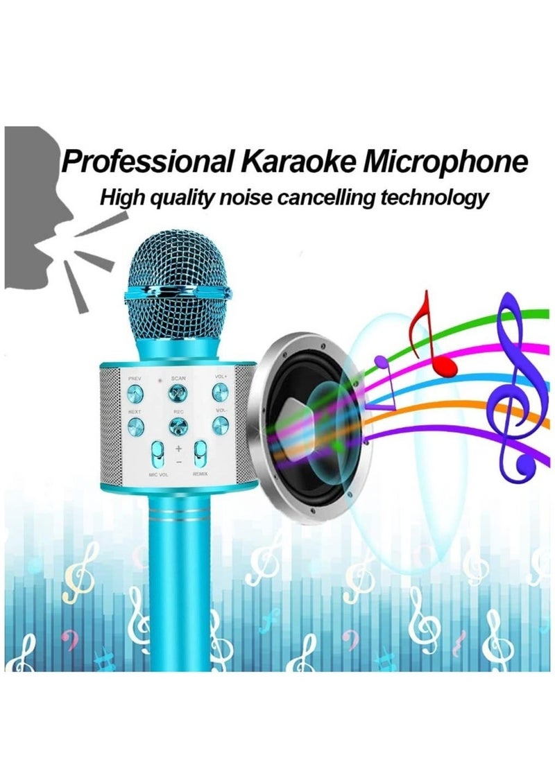 ELTRAZONE Karaoke Microphone for Kids Adults,Portable Bluetooth Microphone for Singing Professional Voice Changer Blue Microphone Wireless Birthday Gifts for 3 4 5 6 7 8 + Year Old Boys Girls Toys  - Image 3