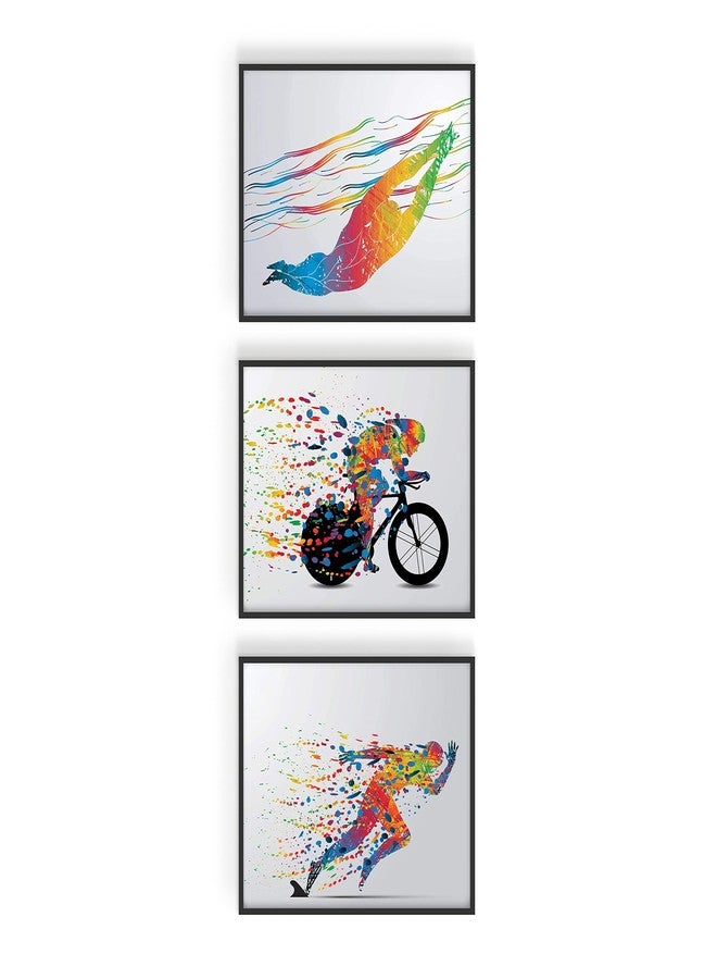 Summit Designs Ironman Triathlon Wall Art Decor - Set Of 3 (8x10) Poster Photos - Swimming Bike Run Race Mens Womens Sport Prints - Running - Image 1