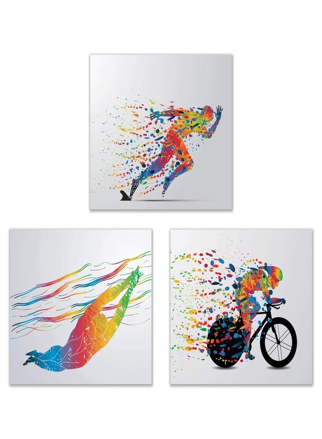 Summit Designs Ironman Triathlon Wall Art Decor - Set Of 3 (8x10) Poster Photos - Swimming Bike Run Race Mens Womens Sport Prints - Running - Image 5