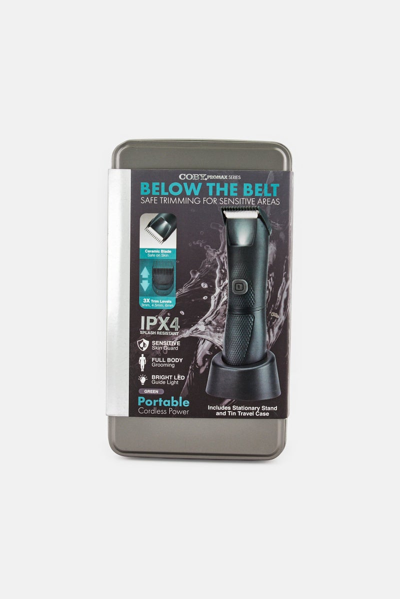 COBY Below the Belt Trimmer Stand in Storage Tin, Green - Image 1