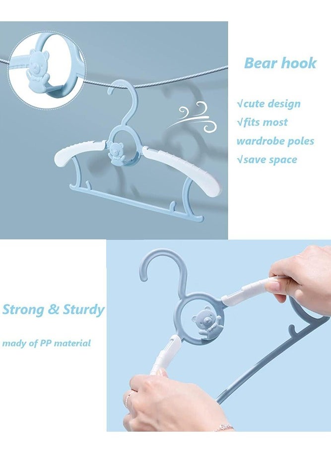 Bebiland 20Pcs Kids Hangers, Baby Nursery Closet Hangers, Ultra-Thin Non-Slip Laundry Infant Pant Hangers for Newborn Clothes, Adjustable Children Coat Hanger for Girl Boy  - Image 3