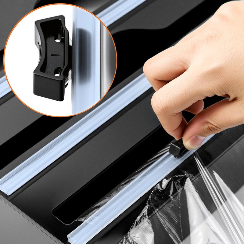 QWORK® 3-in-1 Kitchen Cling Film Foil Dispenser and Cutter, Wall-Mounted Kitchen Wrap Oraganizer 13" Wide - Image 4