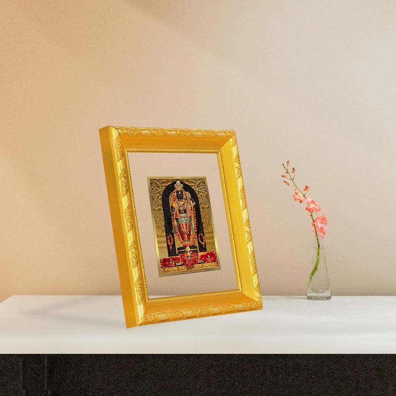 DIVINITI 24K Gold Plated Ram Lalla Photo Frame For Home Decor Wall Decor Table Top Puja Room DG Frame 103 Size 1 with 24K Gold Plated Foil Ram Mandir For Puja Gift 13 X 15 CM - Image 5