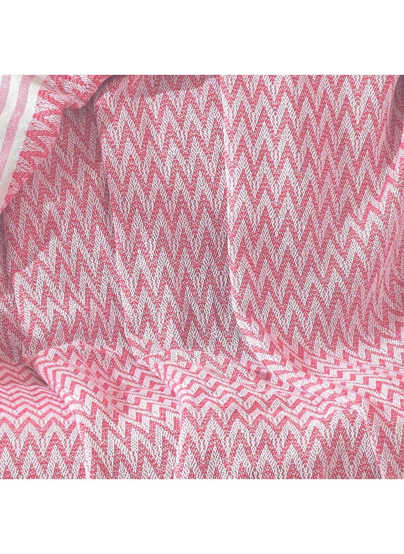 Vagonik - Zigzag Natural Linen Seat Cover | Sofa Throw Sofa Bed Cover - Image 1