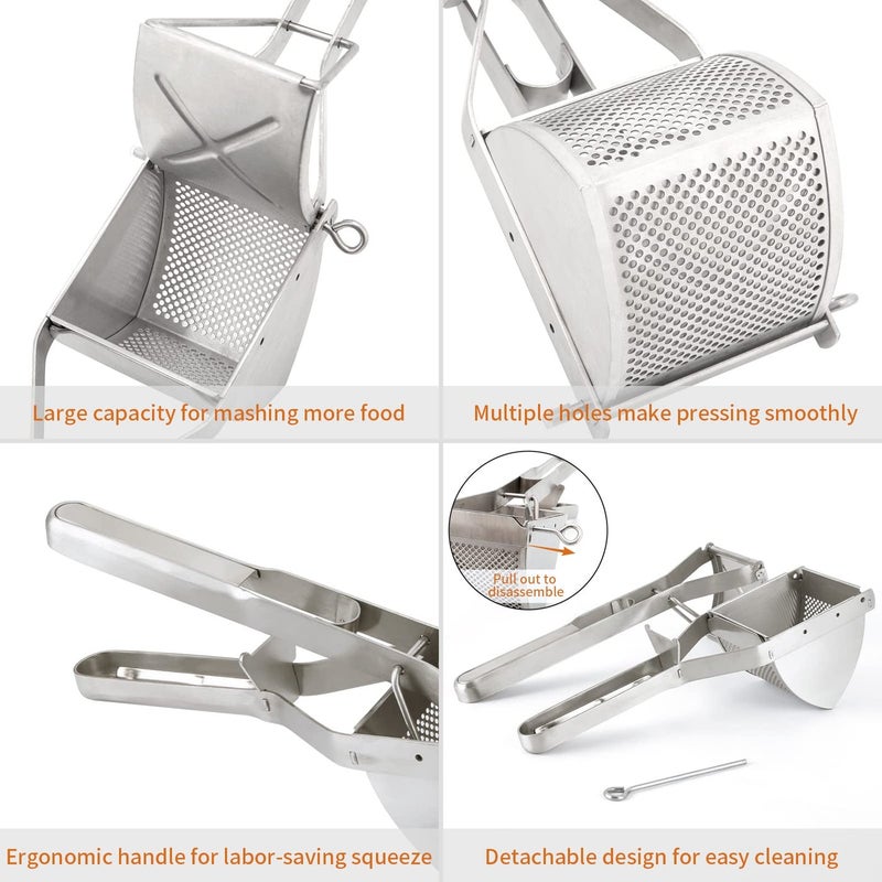MyLifeUNIT Heavy Duty Commercial Potato Ricer, Stainless Steel Business Potato Ricer and Masher - Image 2