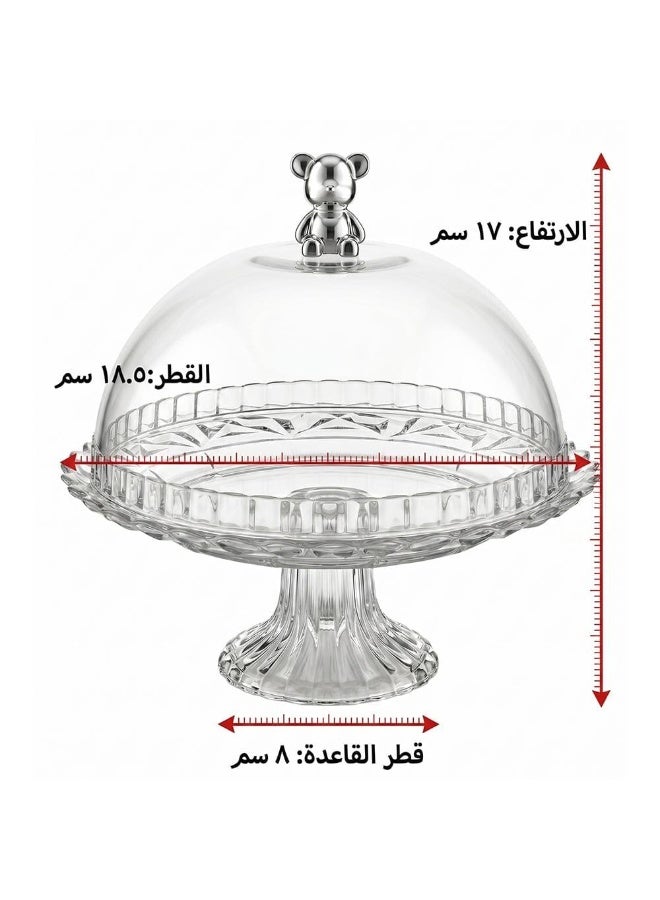 Elegant bowl for sweets and fruits, featuring a glass base and an acrylic lid, 18.5 cm tall. - Image 4