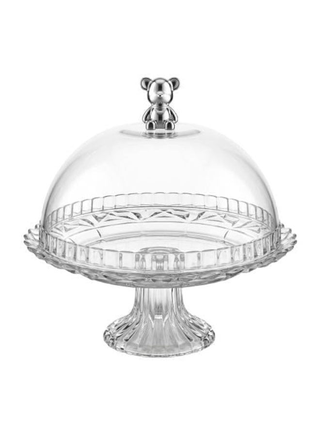 Elegant bowl for sweets and fruits, featuring a glass base and an acrylic lid, 18.5 cm tall. - Image 2