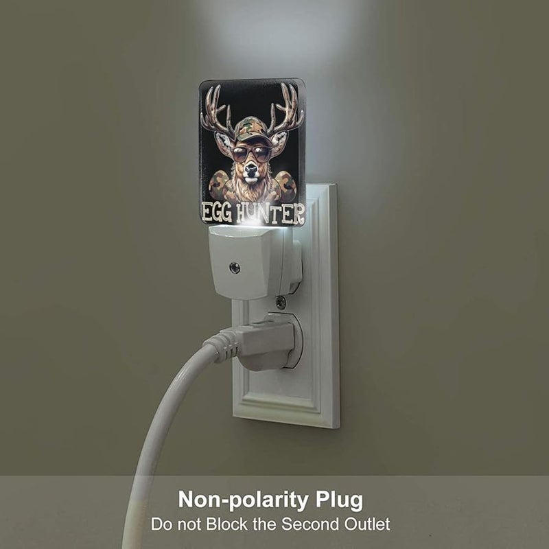 Deer Night Light With Antlers Camo Hat Sunglasses Style 5 Led Lamp For Bedroom Bathroom Hallway - Image 5