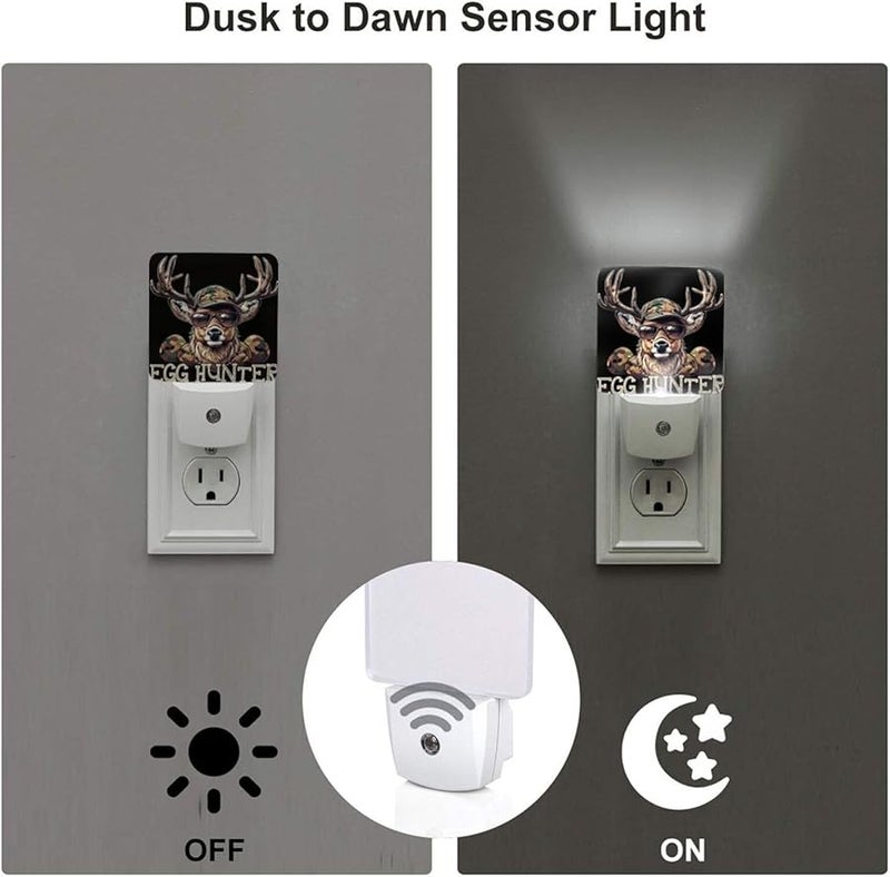 Deer Night Light With Antlers Camo Hat Sunglasses Style 5 Led Lamp For Bedroom Bathroom Hallway - Image 4