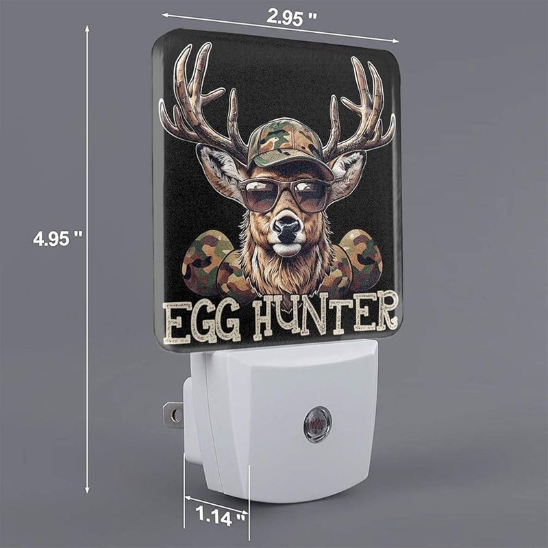 Deer Night Light With Antlers Camo Hat Sunglasses Style 5 Led Lamp For Bedroom Bathroom Hallway - Image 3