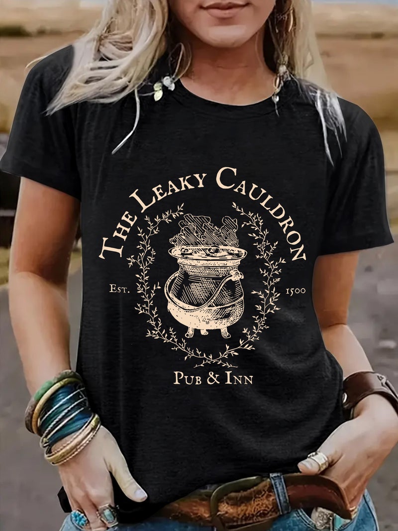 Summer Women'S Retro Pattern Round Neck Short Sleeve Casual Fashion Explosion T-Shirt - Image 1