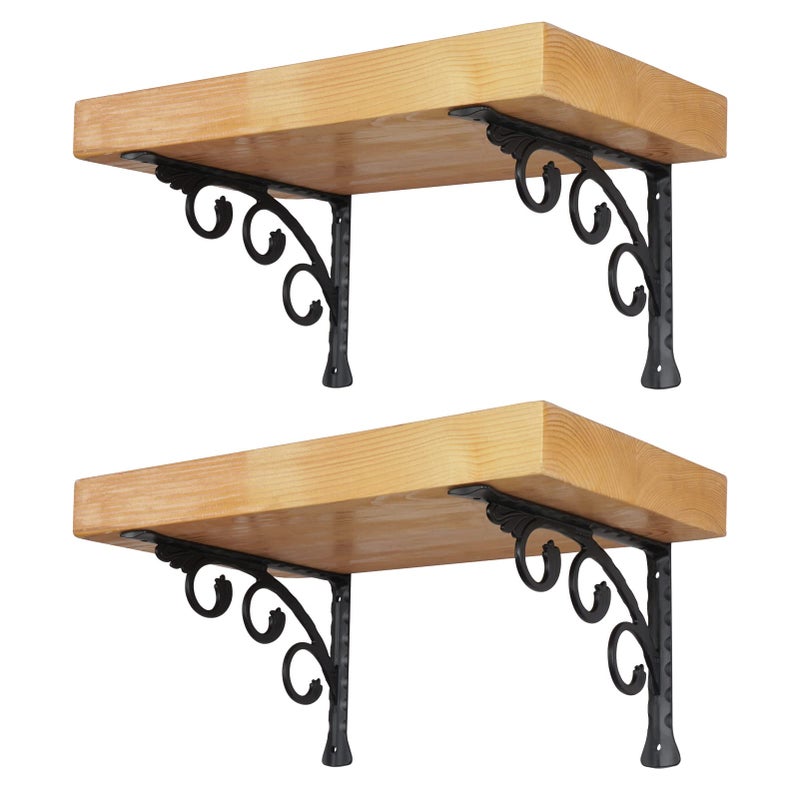AddGrace Decorative Shelf Brackets L Shape 6 inch Black Wall Mounted Shelf Bracket with Screws Black 6inch