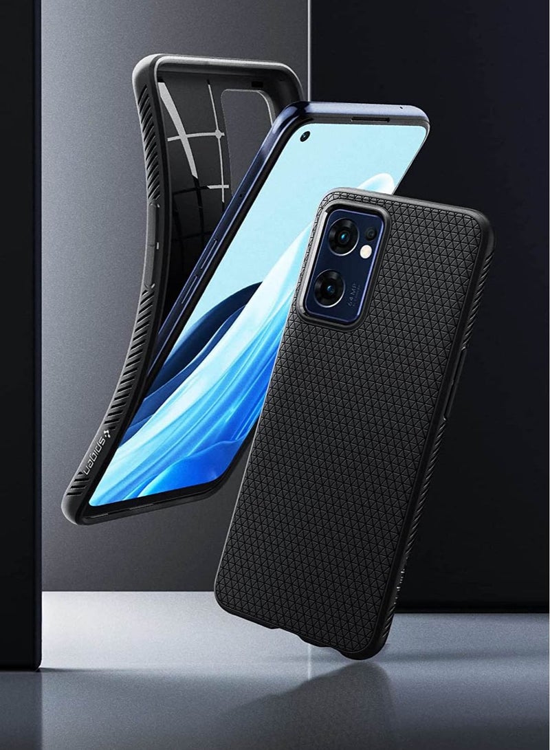 Spigen Liquid Air Case Cover for Oppo Find X5 LITE and Oppo Reno7 5G - Matte Black - Image 2