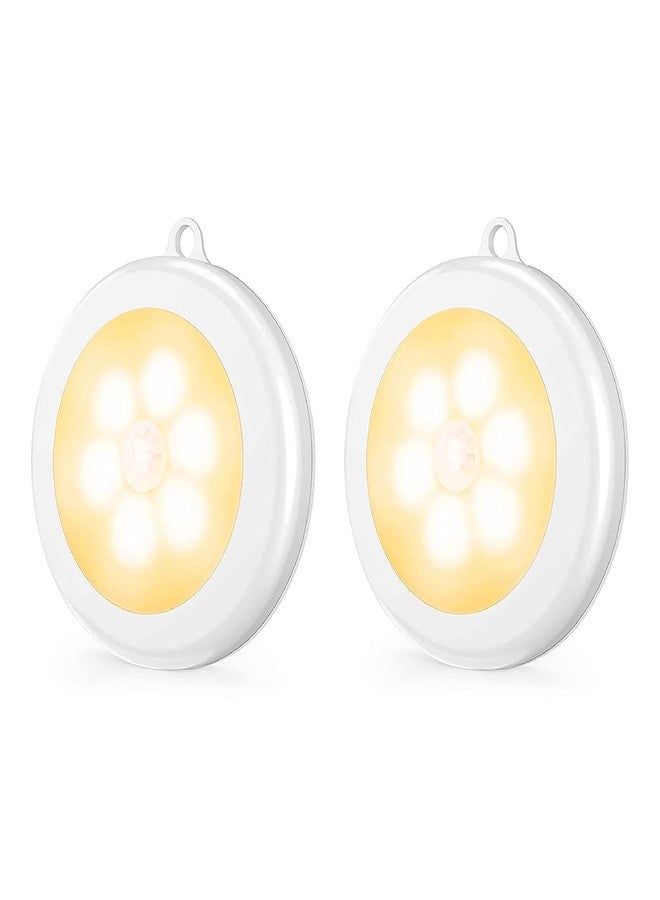 Quick Sense Wireless Motion Sensor LED Light | Battery-Operated Night Light for Hallway, Wardrobe, Cupboard, Basement & Garage | Auto On/Off PIR Sensor | 35LM Brightness | White (2 Pack, Plastic) - Image 1