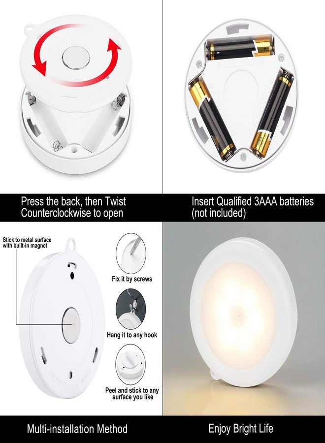 Quick Sense Wireless Motion Sensor LED Light | Battery-Operated Night Light for Hallway, Wardrobe, Cupboard, Basement & Garage | Auto On/Off PIR Sensor | 35LM Brightness | White (2 Pack, Plastic) - Image 4