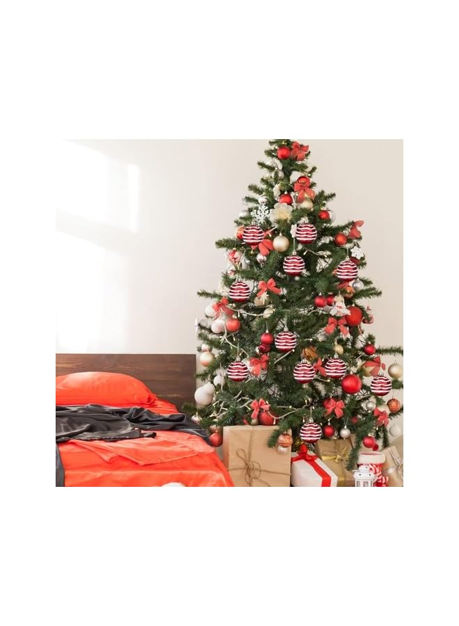 The Bros 12 قطعة زينة كرات عيد الميلاد من المزرعة بحجم 2.36 بوصة حمراء كبيرة عتيقة لتزيين شجرة عيد الميلاد مجموعة زينة كرات عيد الميلاد زينة بلاستيكية لتعليق كرات عيد الميلاد - Image 5