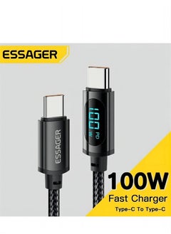 ESSAGER Ultra-Durable High Speed Charging 100W 5A And Syncing Data Display screen USB-C to USB-C Cable  - Image 1