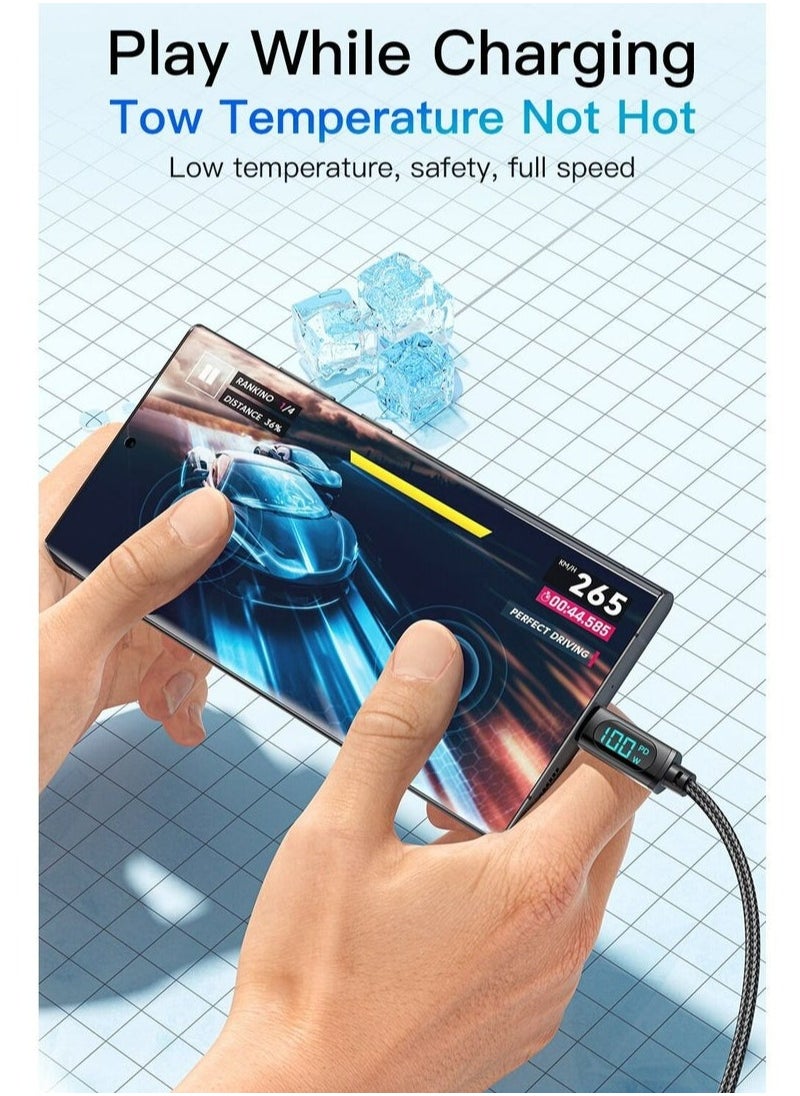 ESSAGER - Ultra-Durable High Speed Charging 100W 5A And Syncing Data Display screen USB-C to USB-C Cable - Image 1