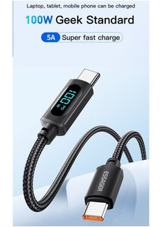 ESSAGER Ultra-Durable High Speed Charging 100W 5A And Syncing Data Display screen USB-C to USB-C Cable  - Image 3