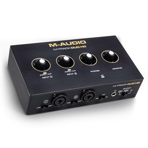 M-AUDIO M-Track Duo HD Audio Interface 24bit 192kHz for Recording, Streaming, Podcasting with USB-C, 2 XLR TRS Inputs, 2 TRS Outputs, Software Suite - Image 1