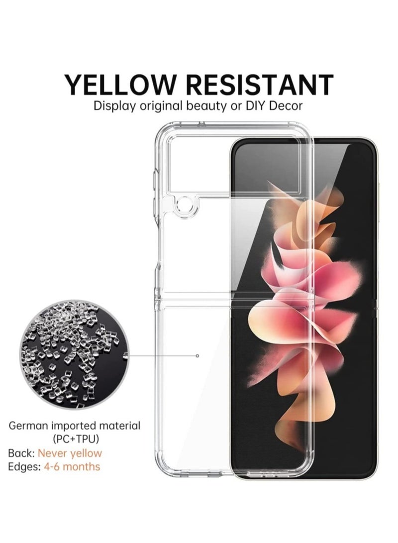 ELTRAZONE Samsung Galaxy Z flip 4 5G 2022, Clear Slim Phone Case with Transparent Hard PC Back, Soft TPU Edges, Hinge, Non-Yellowing Shockproof Thin Protective Cover for Z flip 4 - Image 2