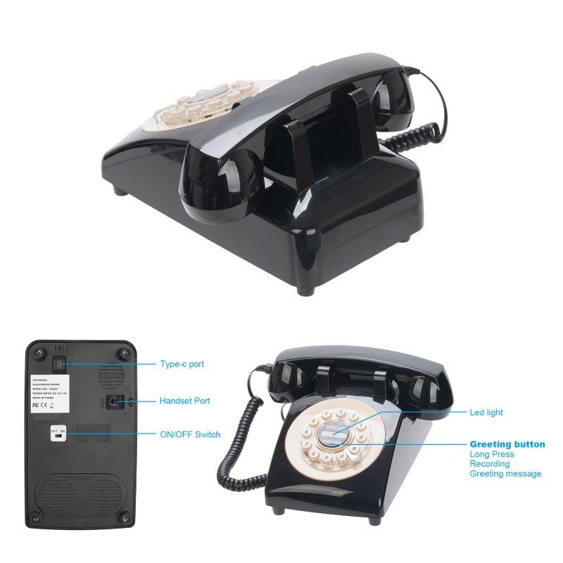 Audio Guestbook for Weddings Voice Mailbox Phone Birthday Parties Graduation Parties Baby Showers Built-in 12000mAh Lithium Battery with LED Light Funeral Guestbook - Image 5
