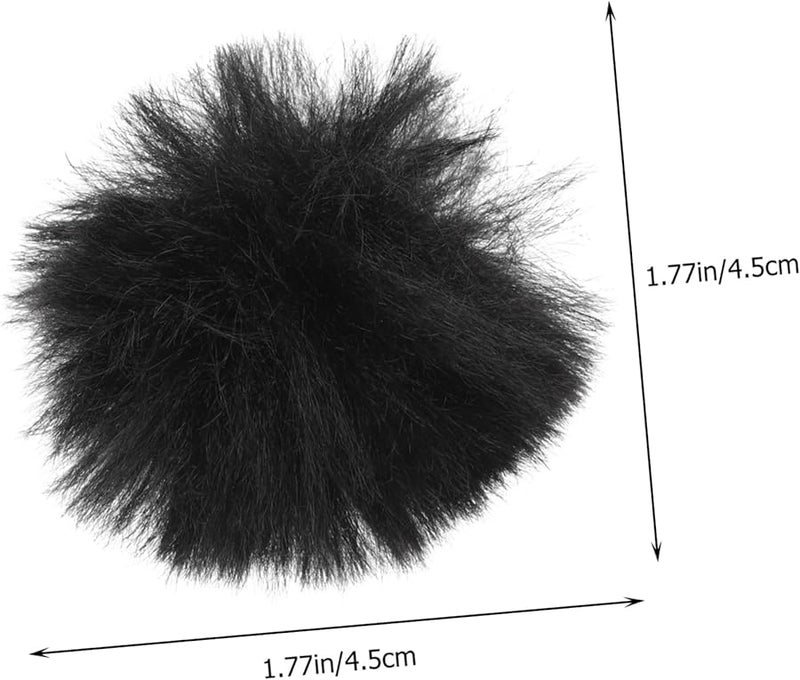 2Pcs Black Windproof Plush Lapel Microphone Covers for Recording Studio Office and Stage - Image 3