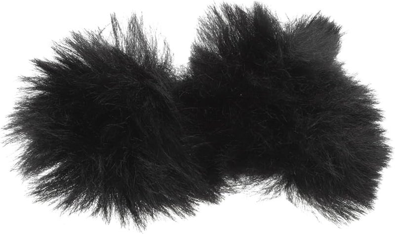 2Pcs Black Windproof Plush Lapel Microphone Covers for Recording Studio Office and Stage - Image 2