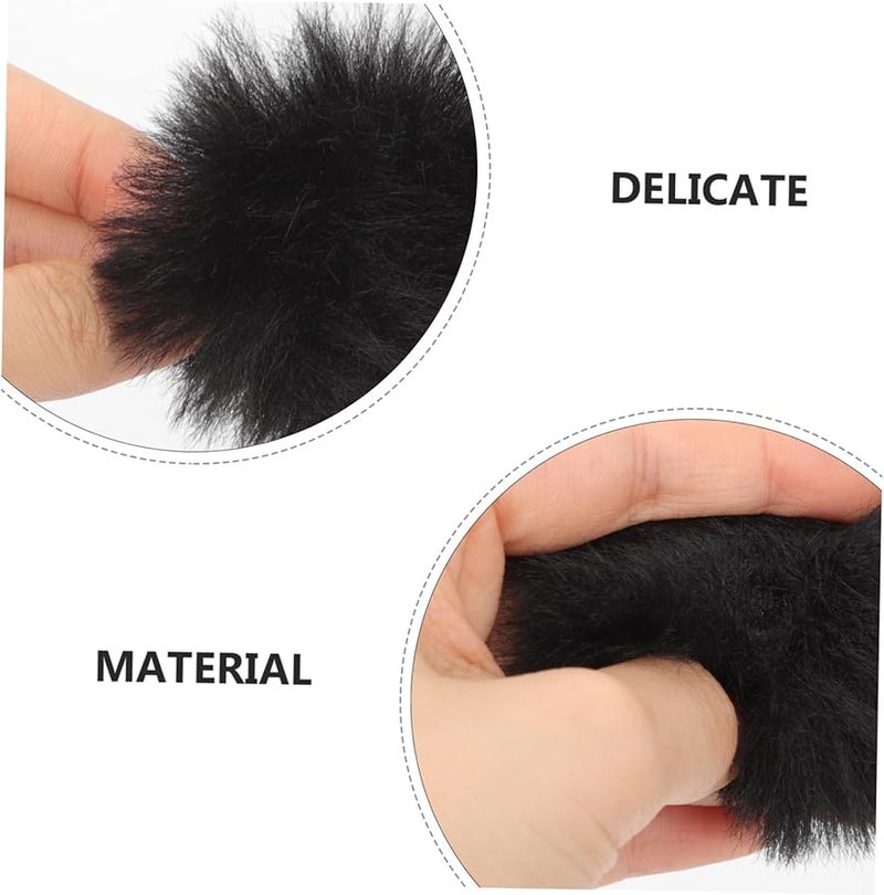 2Pcs Black Windproof Plush Lapel Microphone Covers for Recording Studio Office and Stage - Image 4
