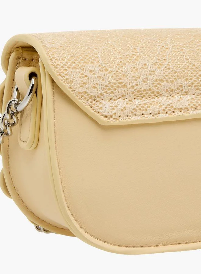 Little Missy CREAM Bow Embellished Crossbody Bag with Chain Strap Ramadan Collection for Women | Best Price UAE