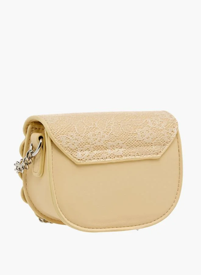 Little Missy CREAM Bow Embellished Crossbody Bag with Chain Strap Ramadan Collection for Women | Best Price UAE