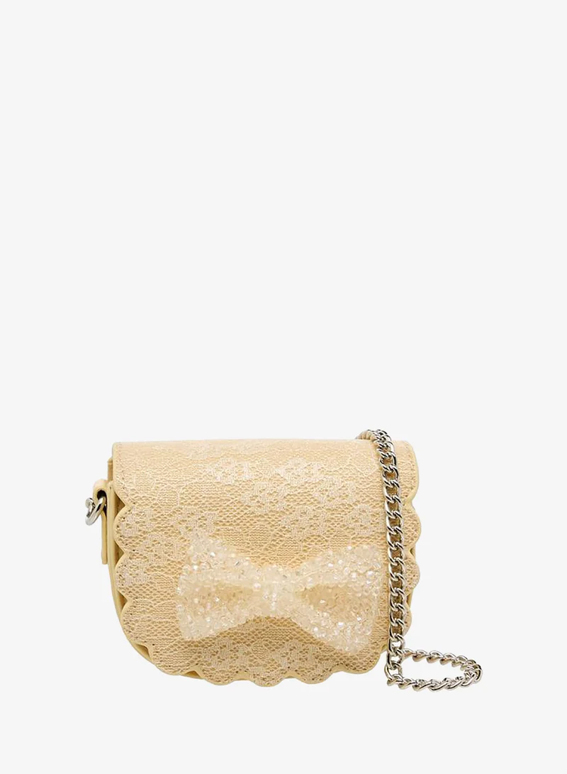 Little Missy Bow Embellished Crossbody Bag with Chain Strap Ramadan Collection
