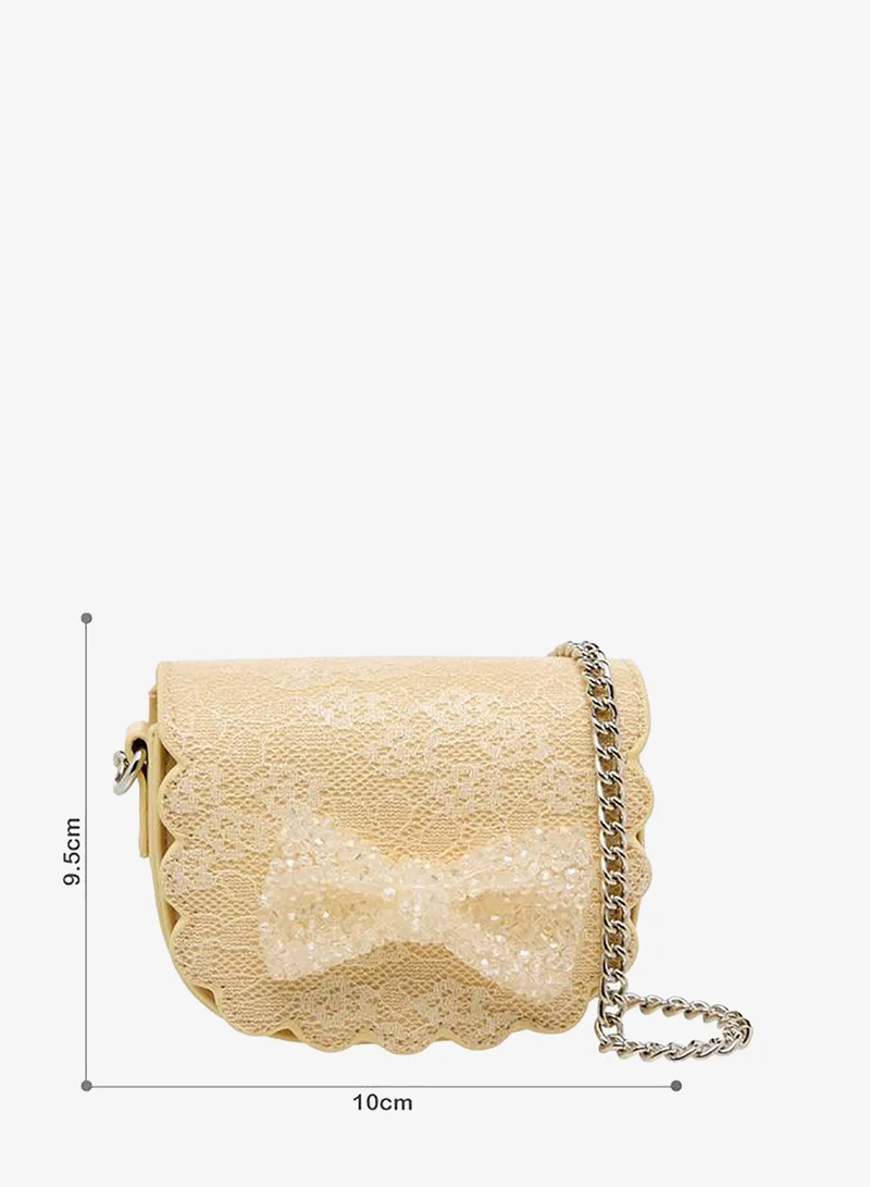 Little Missy Bow Embellished Crossbody Bag with Chain Strap Ramadan Collection