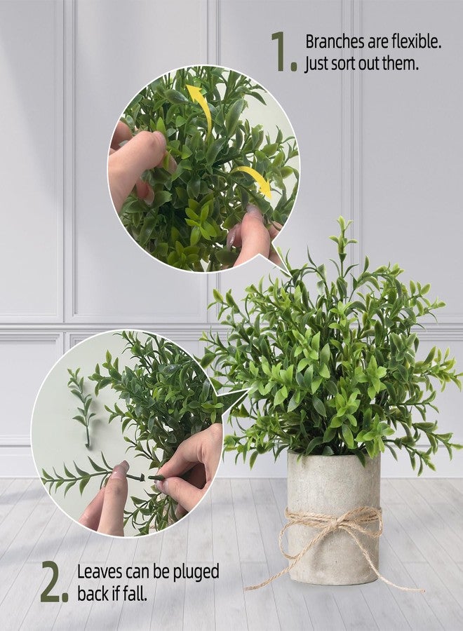 PENGYEE 3 Pack Small Fake Plants in Farmhouse Pulp Pot, Artificial Plants Indoor for Home Decor, Small Faux Plants Indoor for Bathroom Office Kitchen Shelf Counter Desk Table Room Decor - Image 5