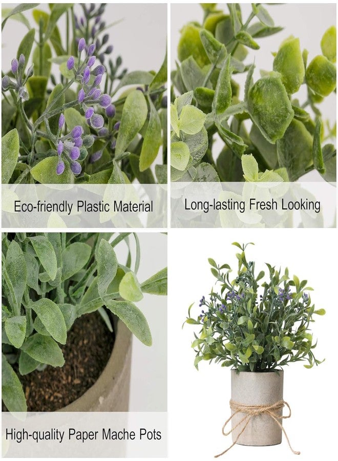 PENGYEE 3 Pack Small Fake Plants in Farmhouse Pulp Pot, Artificial Plants Indoor for Home Decor, Small Faux Plants Indoor for Bathroom Office Kitchen Shelf Counter Desk Table Room Decor - Image 4