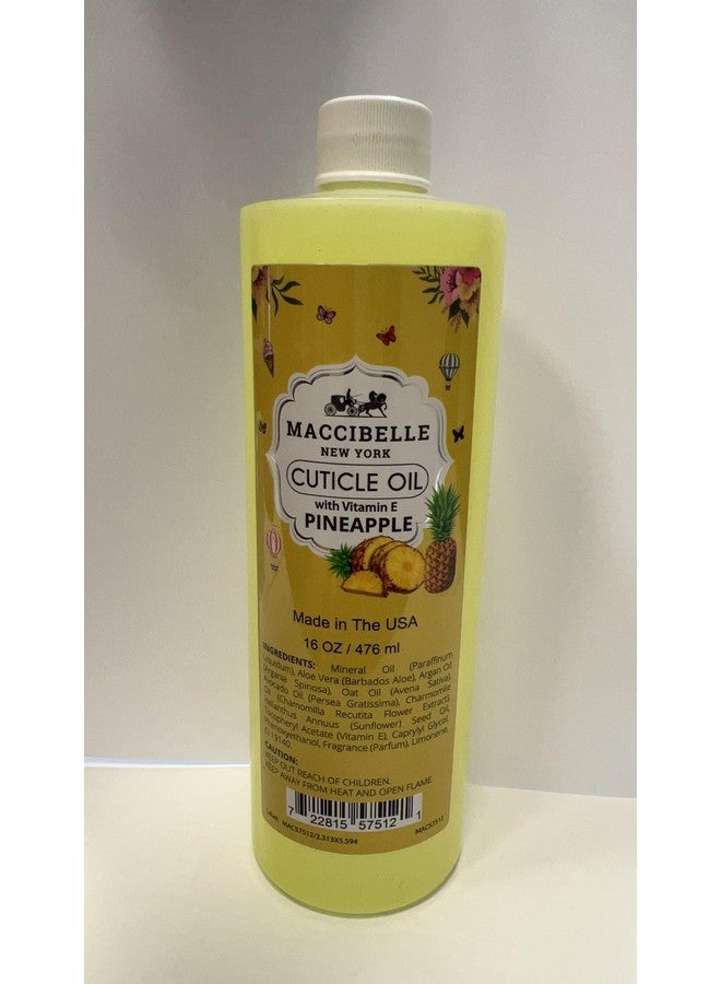 maccibelle Cuticle Oil For Nails Refill Size For Dry Cracked Cuticles (16 Ounce, Pineapple) - Image 3