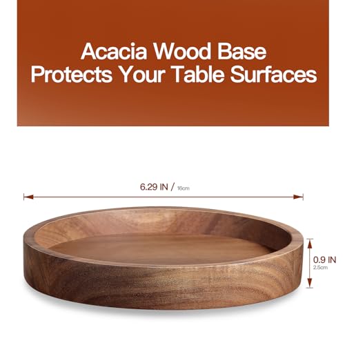 BOTOP Large Glass Salad Bowls, Salad Bowl Set for Party with Acacia Wood Base and Lid and Salad Serving Utensils, Elegant and Practical Salad Bowls for Kitchen Essentials - Image 4