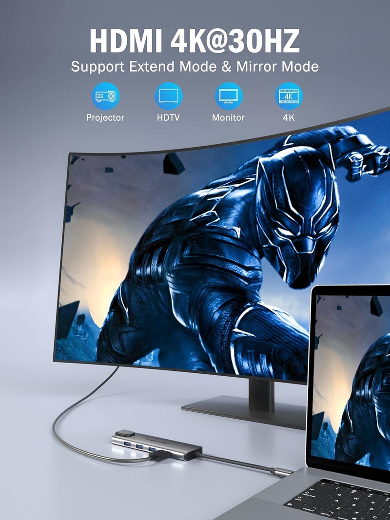 Lemorele محور USB C متعدد المنافذ 9 في 1 مع إيثرنت جيجابت، 100 واط PD، HDMI 4K، 3 USB 2.0، منفذ بيانات USB C، قارئ بطاقات SD/TF، محطة دوكل للماك بوك، ستيم ديك، لابتوب - Image 4