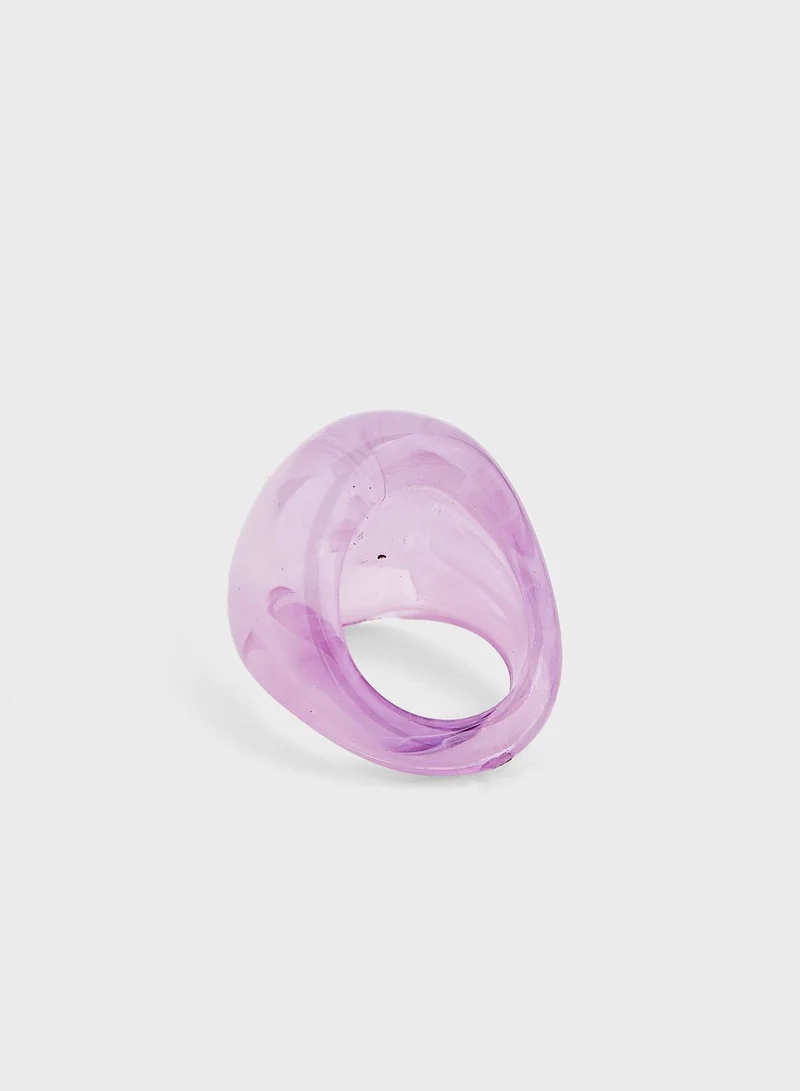 Ginger Transparent Plastic Chunky Ring