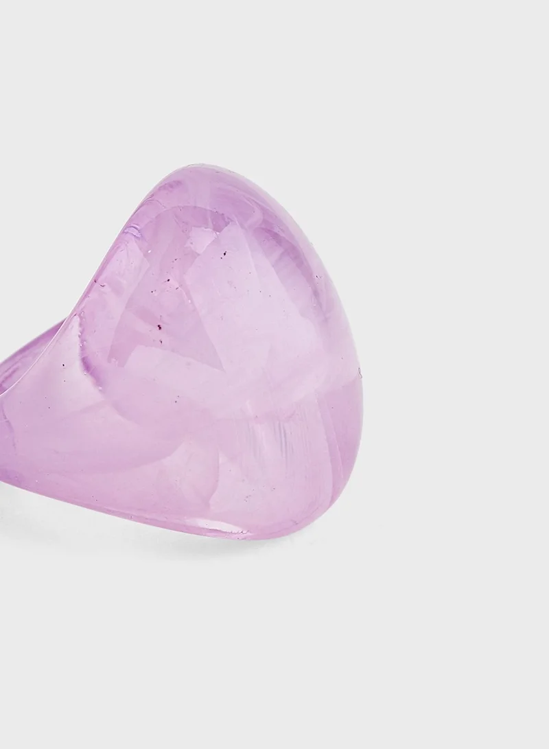 Ginger Transparent Plastic Chunky Ring