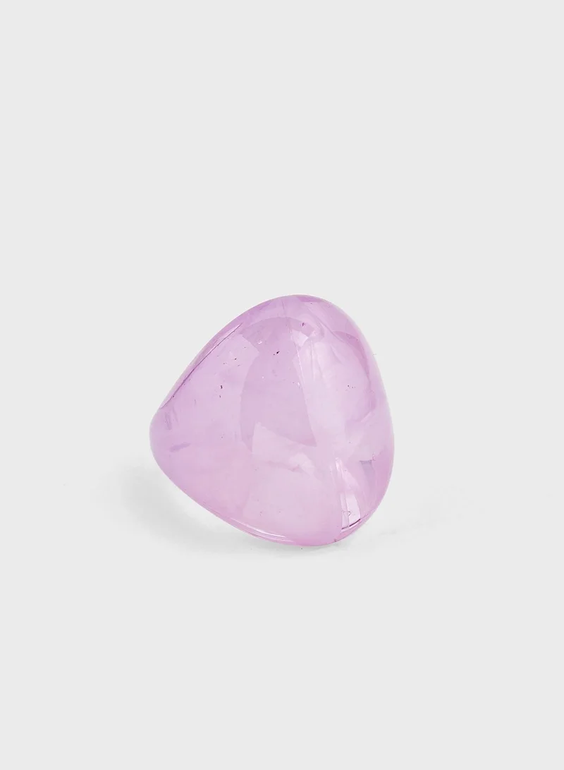 Ginger Transparent Plastic Chunky Ring