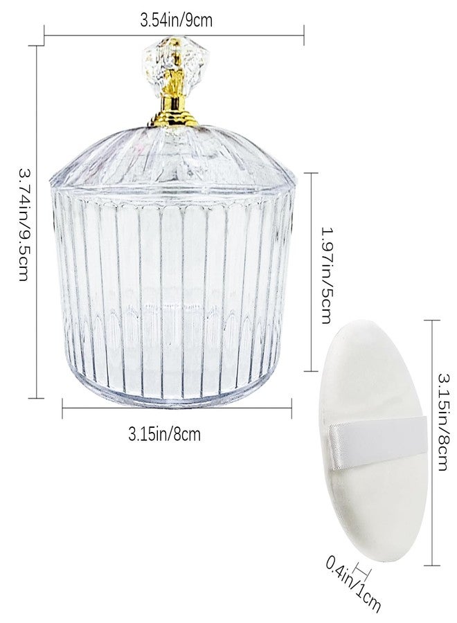 Jolbndcv 3 Pcs Body Face Plastic Powder Puff and Container Dish Fluffy Soft Large Powder Puff for Women(Roman jar Shape) - Image 2